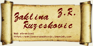 Žaklina Ružesković vizit kartica